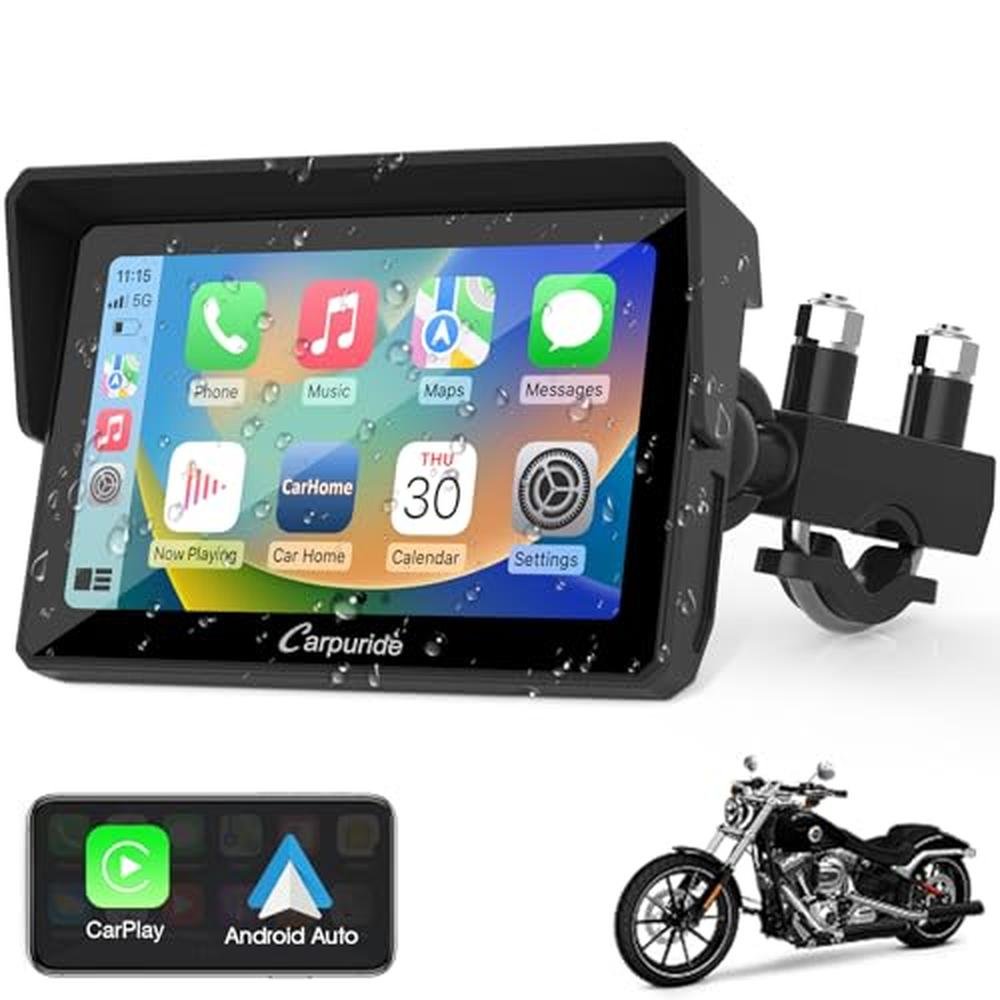 Carpuride W502: Premium Motorcycle GPS Wireless Portable – Front View