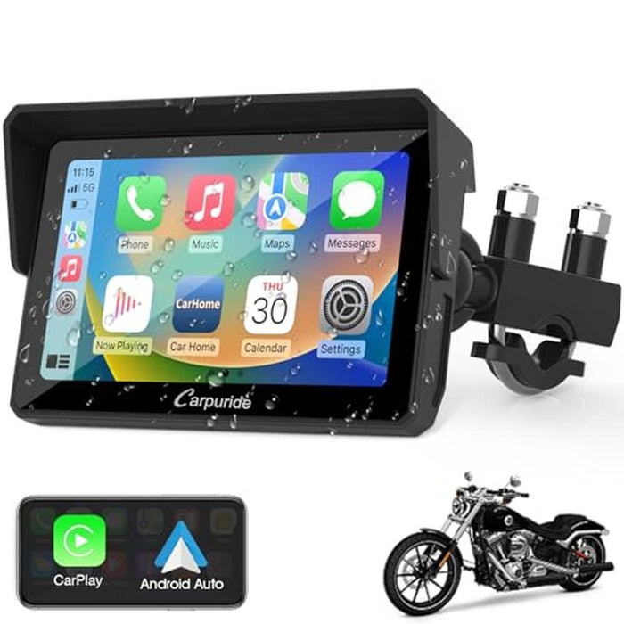 Carpuride W502: Premium Motorcycle GPS Wireless Portable – Front View