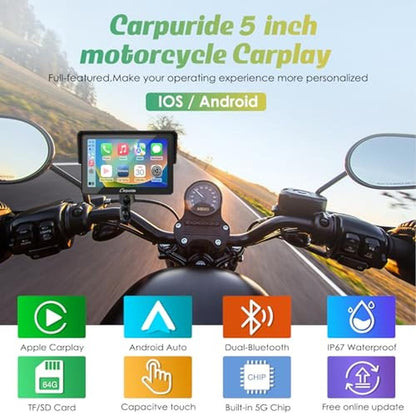 Carpuride W502: Premium Motorcycle GPS Wireless Portable – Side View