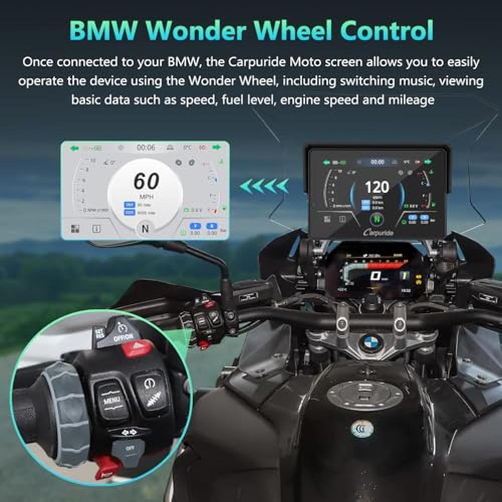 Carpuride W502BS Pro: BMW Motorcycle Navigation Stereo – Close-up Detail
