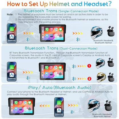 Carpuride W502PRO: Premium Motorcycle GPS Navigation Screen – Close-up Detail