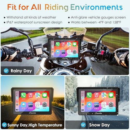 Carpuride W502PRO: Premium Motorcycle GPS Navigation Screen – In Use