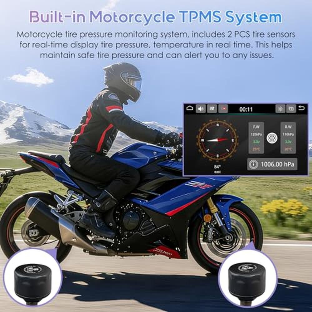 Carpuride W502TPro: Premium Motorcycle GPS Navigation – Side View
