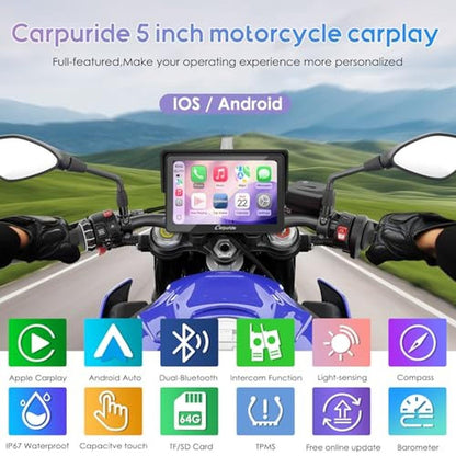 Carpuride W502TPro: Premium Motorcycle GPS Navigation – Close-up Detail