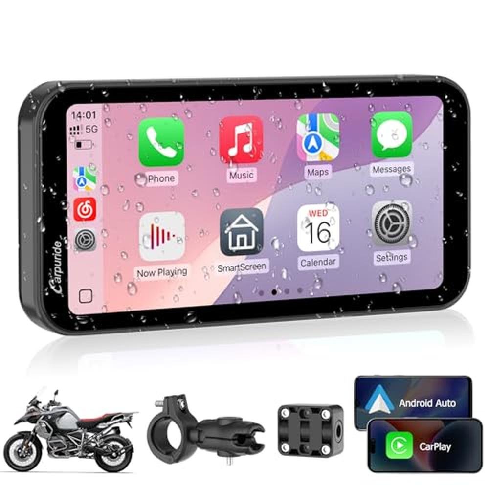 Carplay Carpuride: Carpuride W603 Motorcycle Carplay Screen – Front View