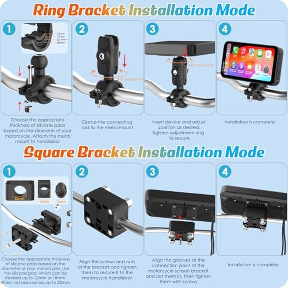 Carplay Carpuride: Carpuride W603 Motorcycle Carplay Screen – In Use