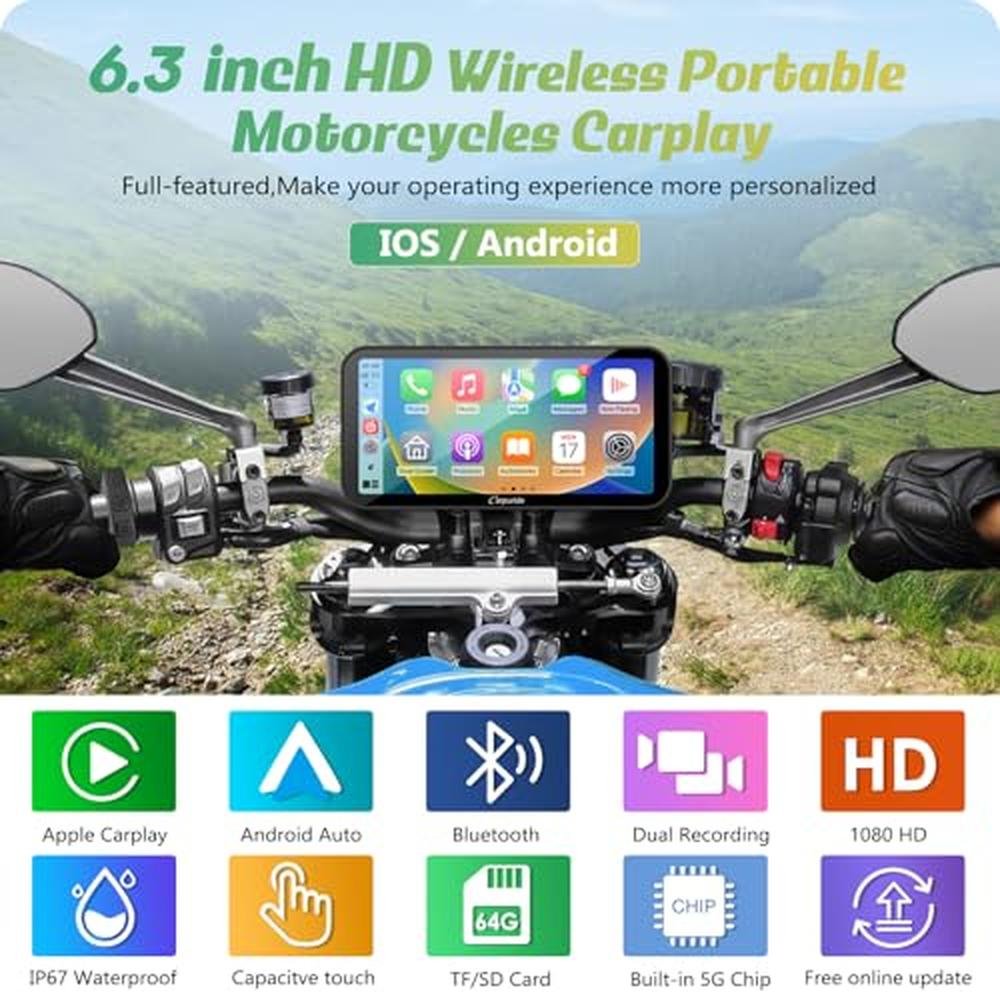 Carplay Carpuride: Carpuride W603D Motorcycle GPS Carplay – Side View