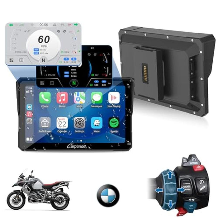 Carpuride W702BS PRO: 7 Waterproof GPS Navigation Screen – Front View