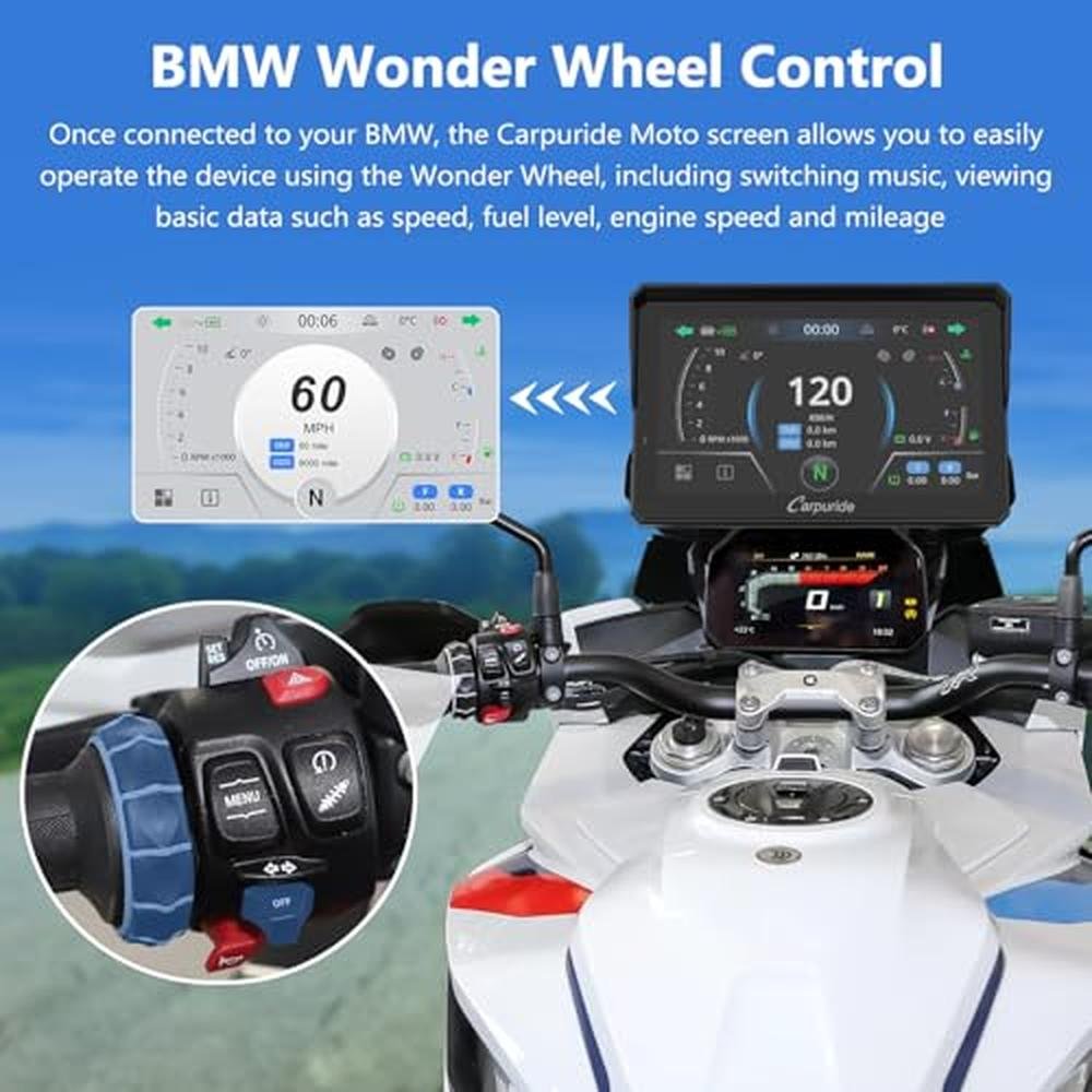 Carpuride W702BS PRO: 7 Waterproof GPS Navigation Screen – Close-up Detail