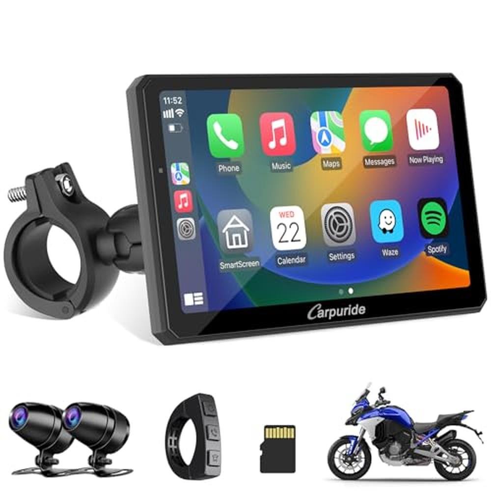 Carpuride W712D: 7 Waterproof Rotatable Navigation – Front View