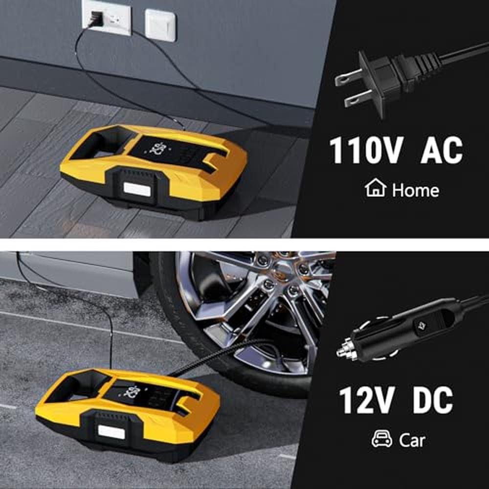 Tire Air: CARSUN AC/DC Tire Inflator Portable Air – Side View