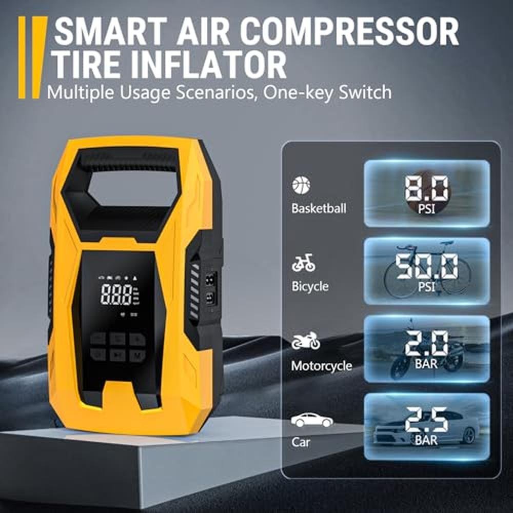 Tire Air: CARSUN AC/DC Tire Inflator Portable Air – Packaging