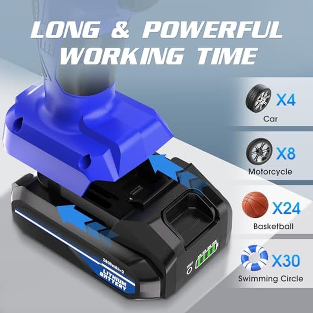 Tire Portable Air Compressor: CARSUN Cordless Car Tire Pump – Close-up Detail
