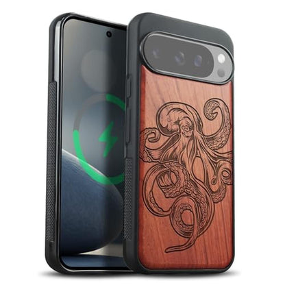 Carveit Case: Carveit Magnetic Wooden Case for Pixel 10 Pro – Front View