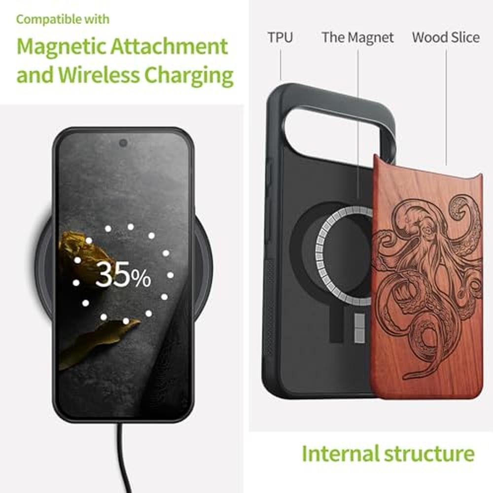 Carveit Case: Carveit Magnetic Wooden Case for Pixel 10 Pro – In Use