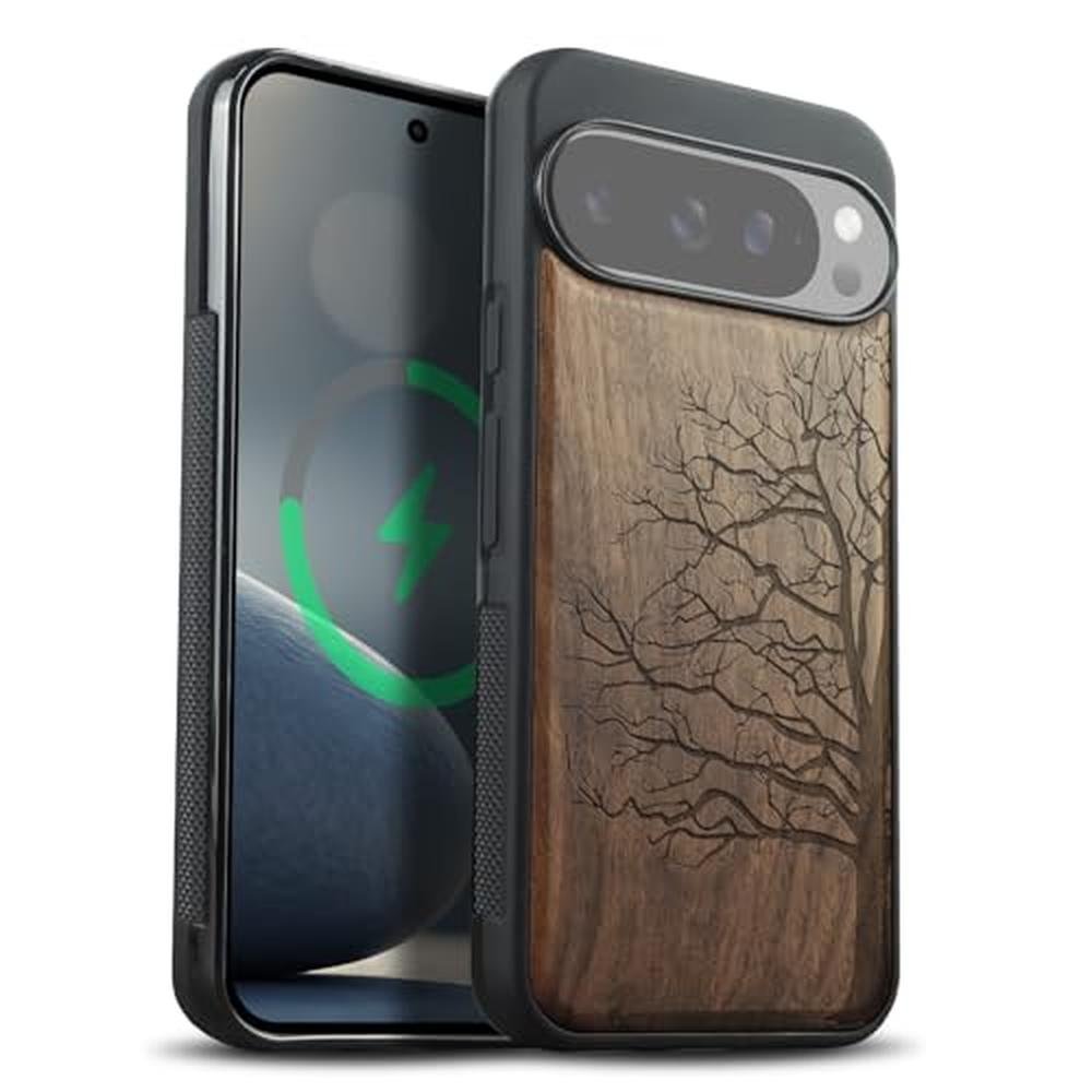 Carveit Case: Carveit Magnetic Wooden Case for Pixel 10 Pro – Front View