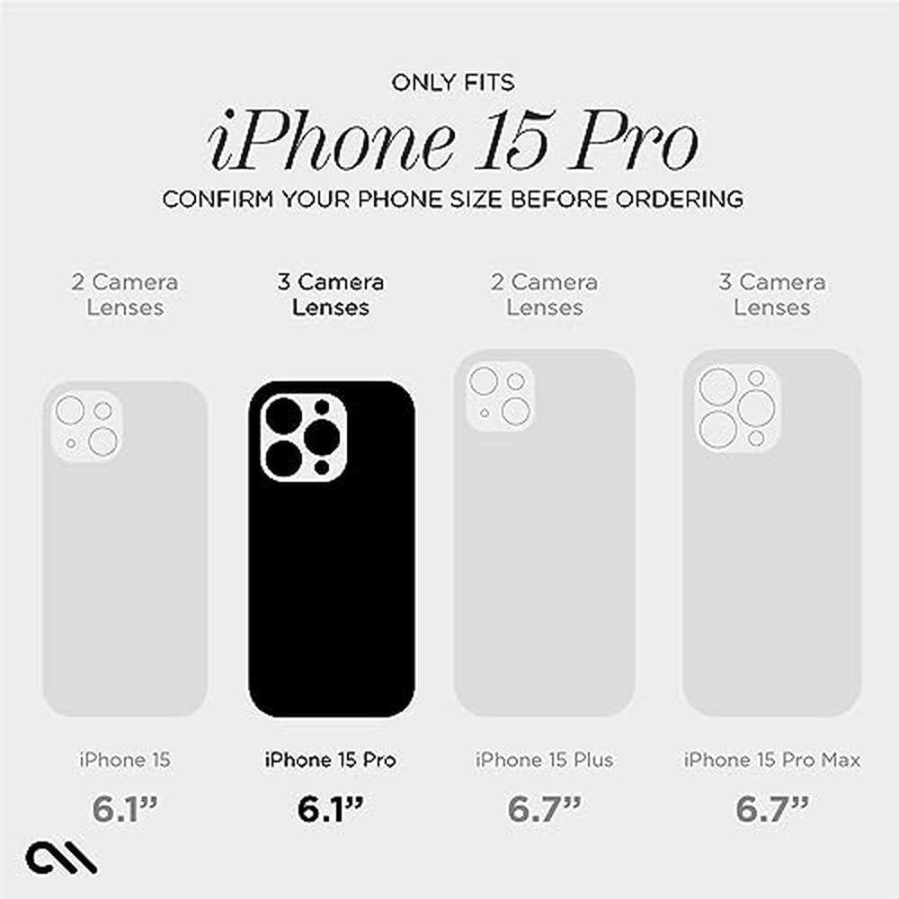 Case iPhone: Case-Mate iPhone 15 Pro Case Floral Gems – Side View