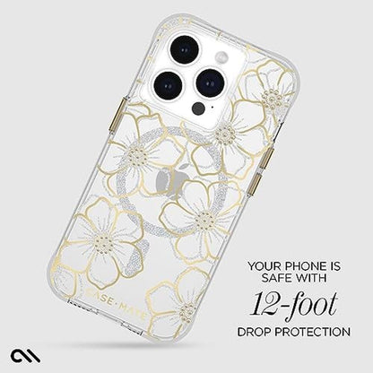Case iPhone: Case-Mate iPhone 15 Pro Case Floral Gems – Close-up Detail