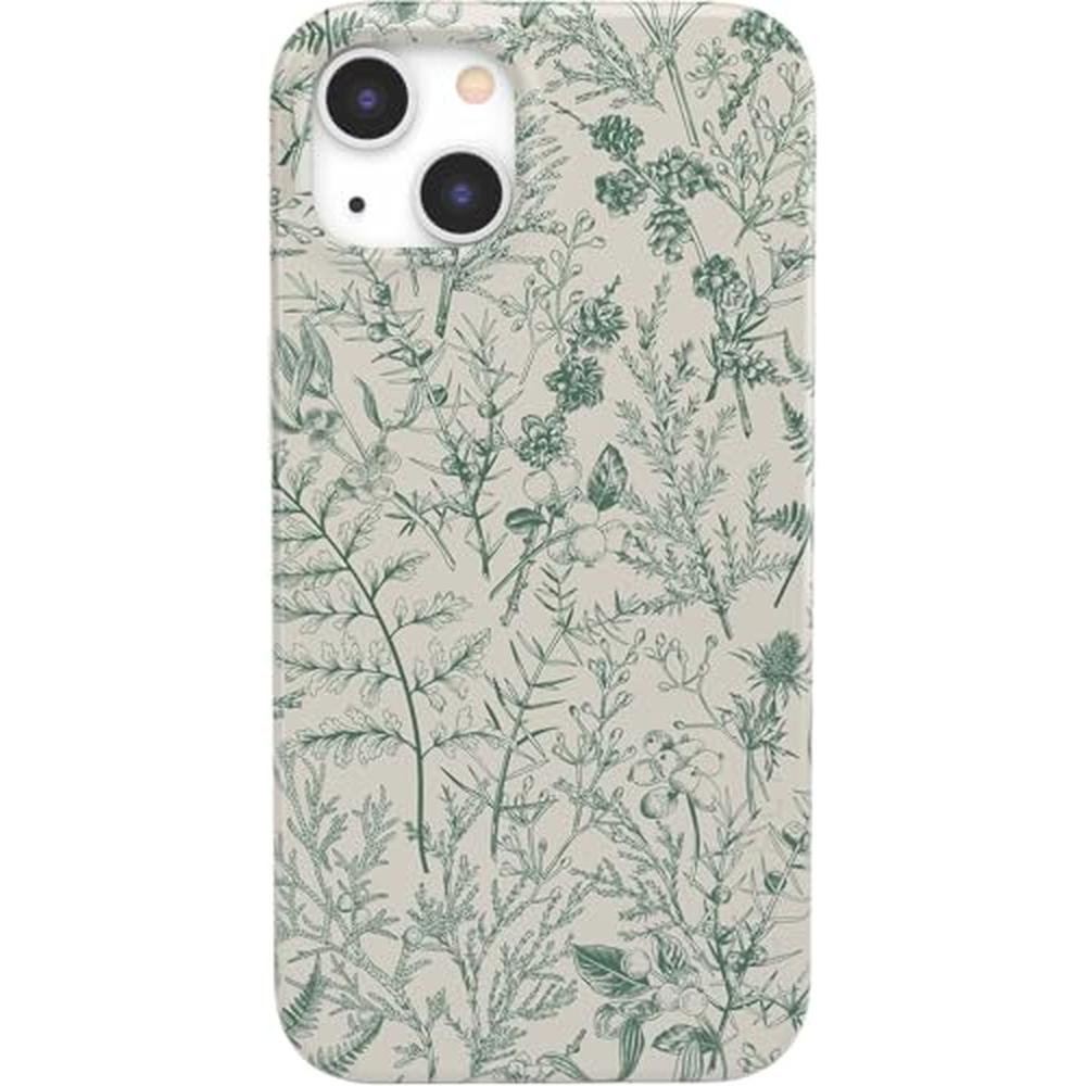 Casely iPhone 13 Case: Sage Garden Green Floral – Front View