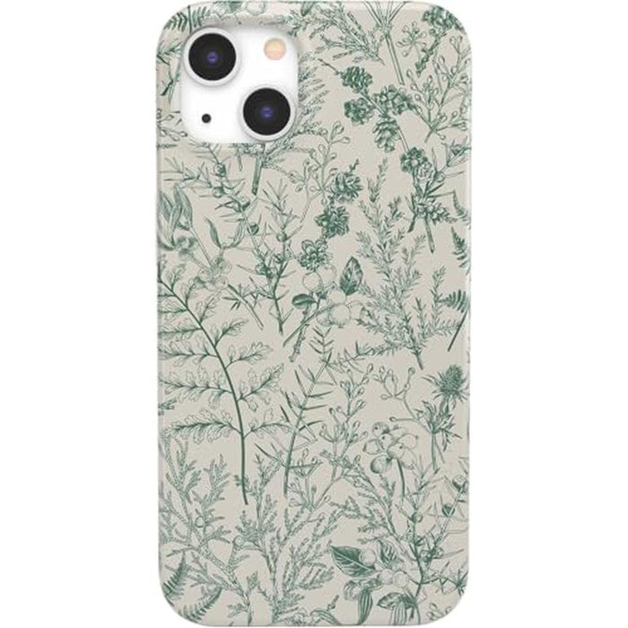 Casely iPhone 13 Case: Sage Garden Green Floral – Front View