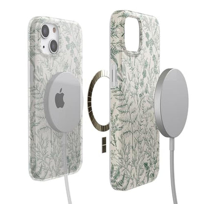 Casely iPhone 13 Case: Sage Garden Green Floral – Side View