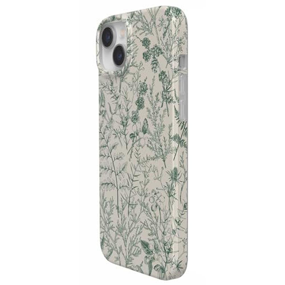 Casely iPhone 14 Plus Case: Sage Garden Green Floral – Side View