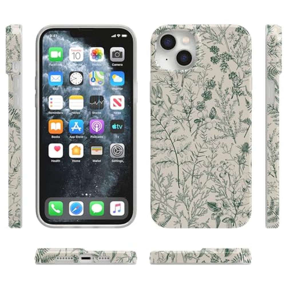 Casely iPhone 14 Plus Case: Sage Garden Green Floral – In Use