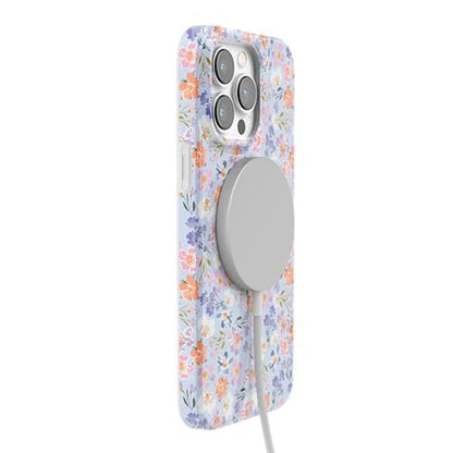 Casely iPhone 14 Pro Case: Poppy Meadows Pastel Floral – Close-up Detail
