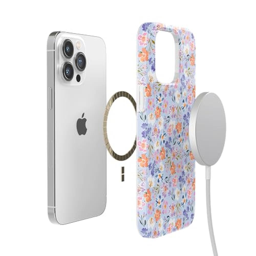 Casely iPhone 14 Pro Case: Poppy Meadows Pastel Floral – In Use