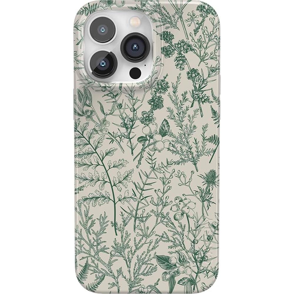 Casely iPhone 14 Pro Case: Sage Garden Green Floral – Front View