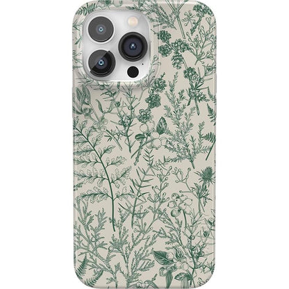 Casely iPhone 14 Pro Case: Sage Garden Green Floral – Front View