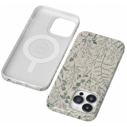 Casely iPhone 14 Pro Case: Sage Garden Green Floral – Close-up Detail