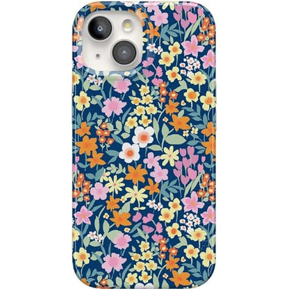 Casely iPhone 15 Case: Full Bloom Navy Floral – Front View