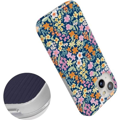 Casely iPhone 15 Case: Full Bloom Navy Floral – In Use