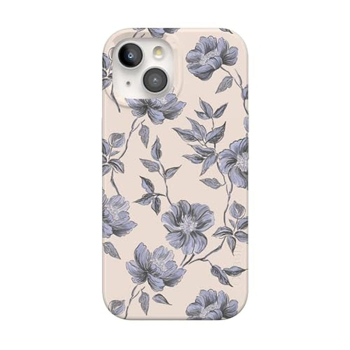 Casely iPhone 15 Case: Ink & Iris Vintage Floral Design – Front View