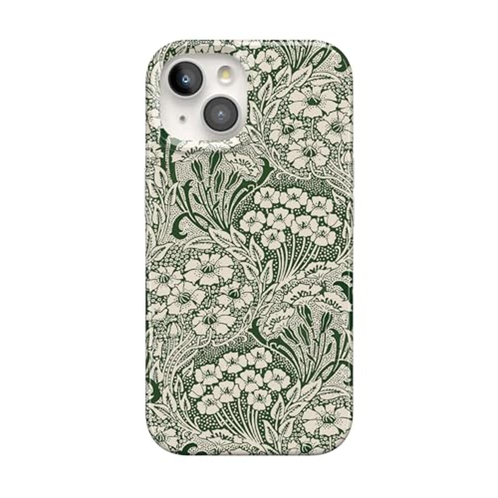 Casely iPhone 15 Case: Mystic Meadow Green Gardens – Front View