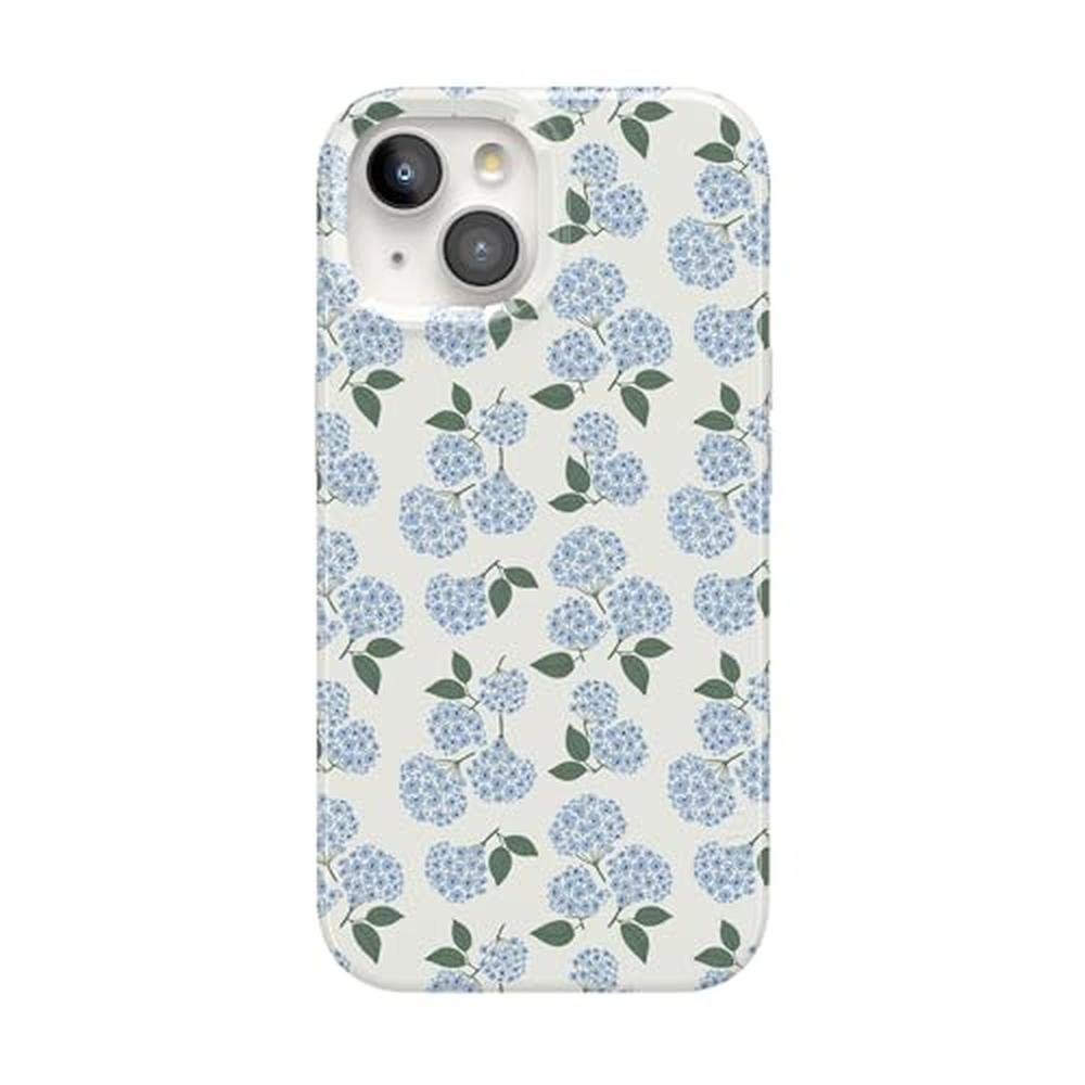 Casely iPhone 15 Case: Nantucket Cottage Blue Hydrangea – Front View