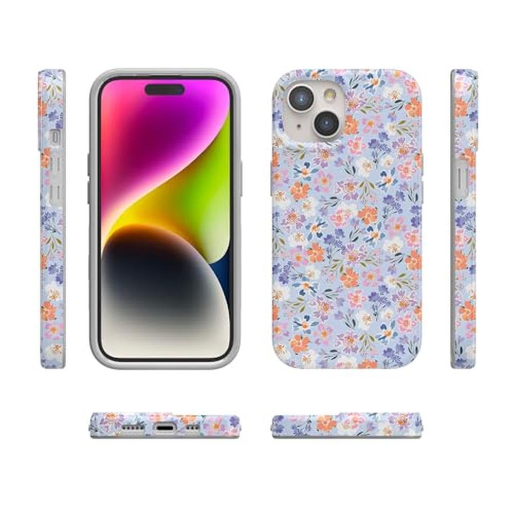 Casely iPhone 15 Case: Poppy Meadows Pastel Floral – In Use