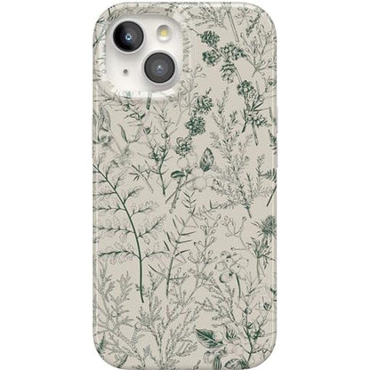 Casely iPhone 15 Case: Sage Garden Green Floral – Front View