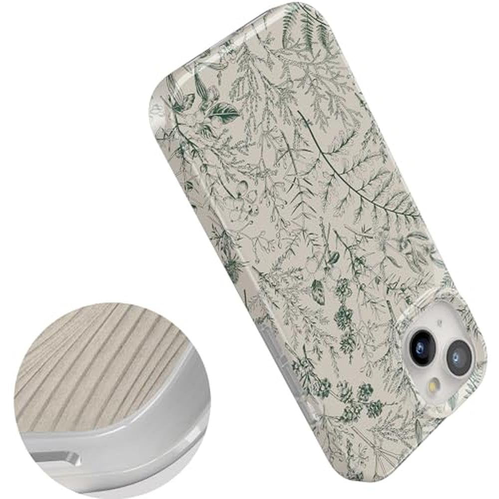Casely iPhone 15 Case: Sage Garden Green Floral – In Use