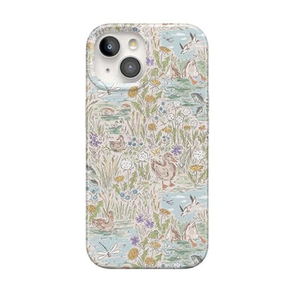 Casely iPhone 15 Case: The Waddle Path Duck Pond – Front View