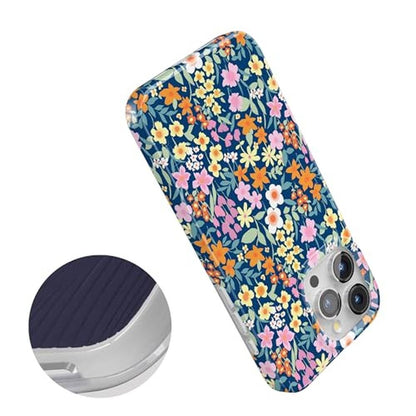 Casely iPhone 15 Pro Case: Full Bloom Navy Floral – In Use