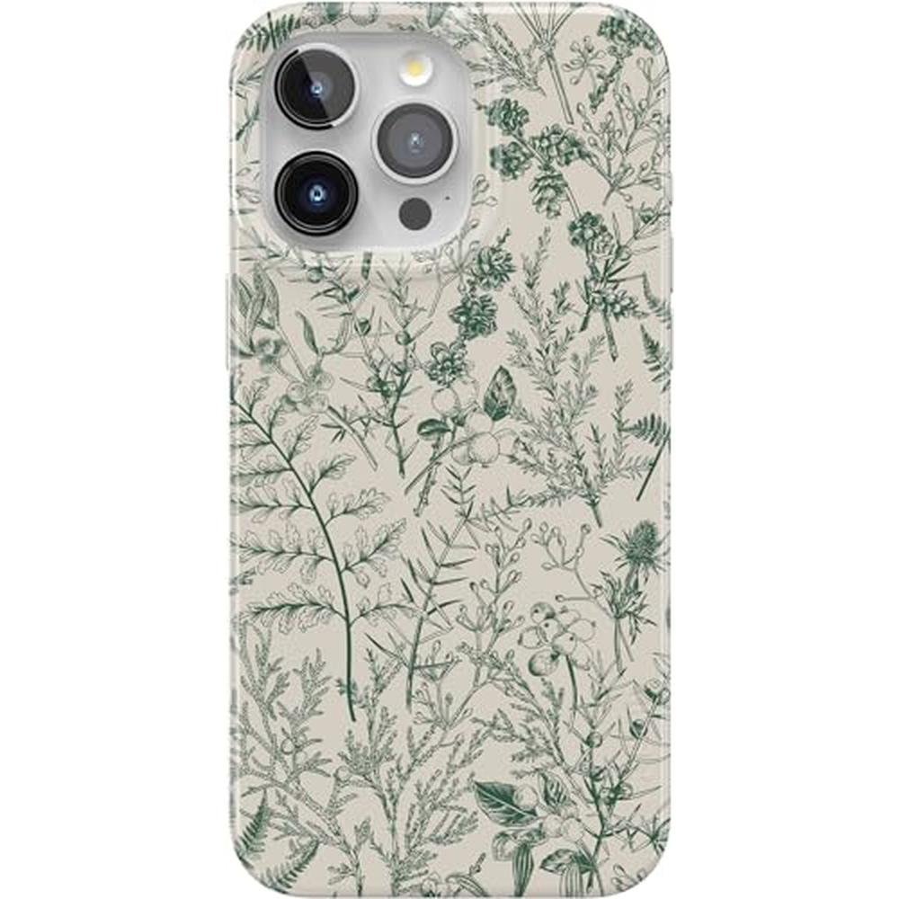 Casely iPhone 15 Pro Case: Sage Garden Green Floral – Front View