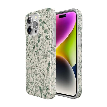 Casely iPhone 15 Pro Case: Sage Garden Green Floral – Close-up Detail