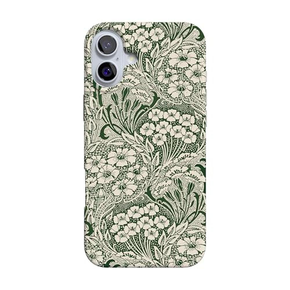Casely iPhone 16 Case: Mystic Meadow Green Gardens – Front View