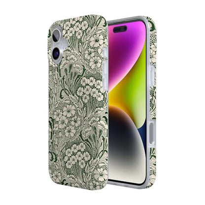 Casely iPhone 16 Case: Mystic Meadow Green Gardens – Close-up Detail