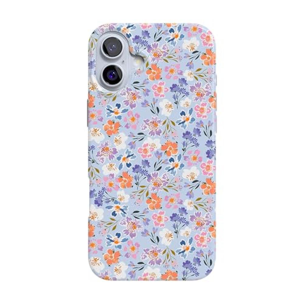 Casely iPhone 16 Case: Poppy Meadows Pastel Floral – Front View