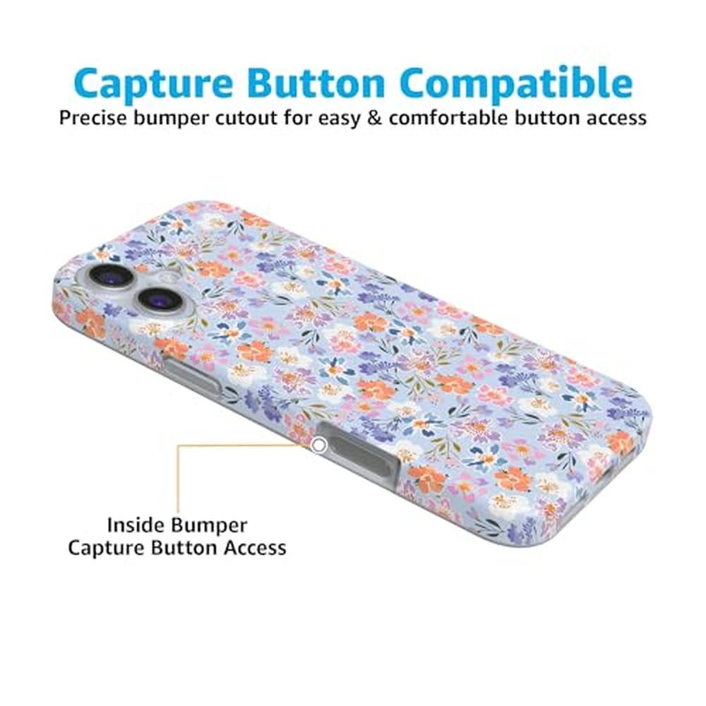 Casely iPhone 16 Case: Poppy Meadows Pastel Floral – In Use
