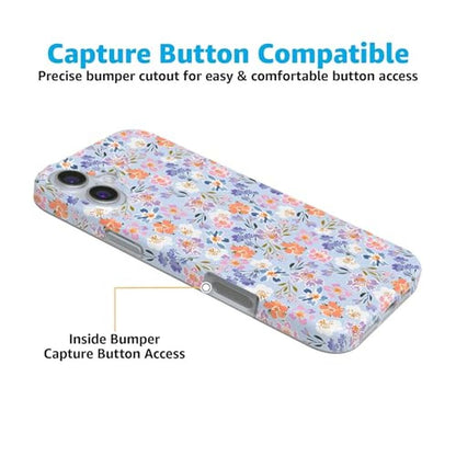 Casely iPhone 16 Case: Poppy Meadows Pastel Floral – In Use