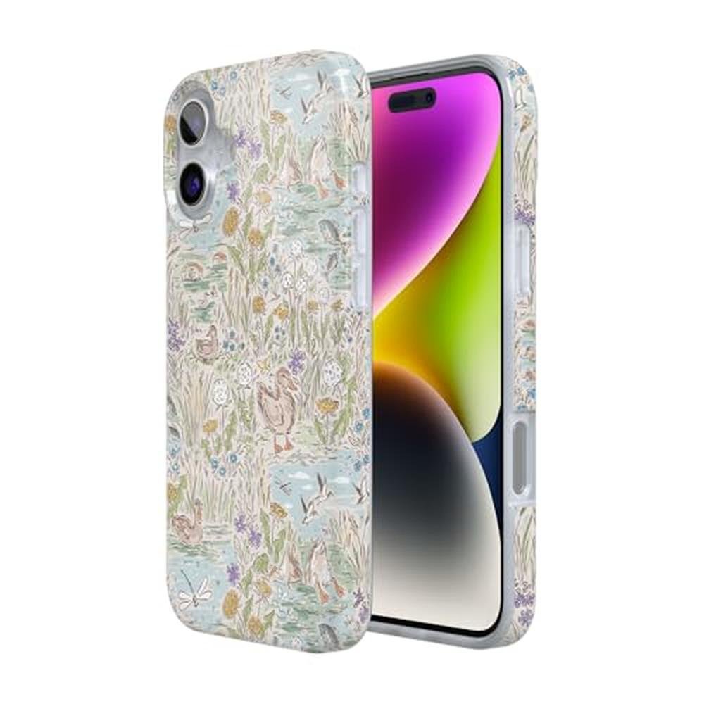 Casely iPhone 16 Case: The Waddle Path Duck Pond – Side View